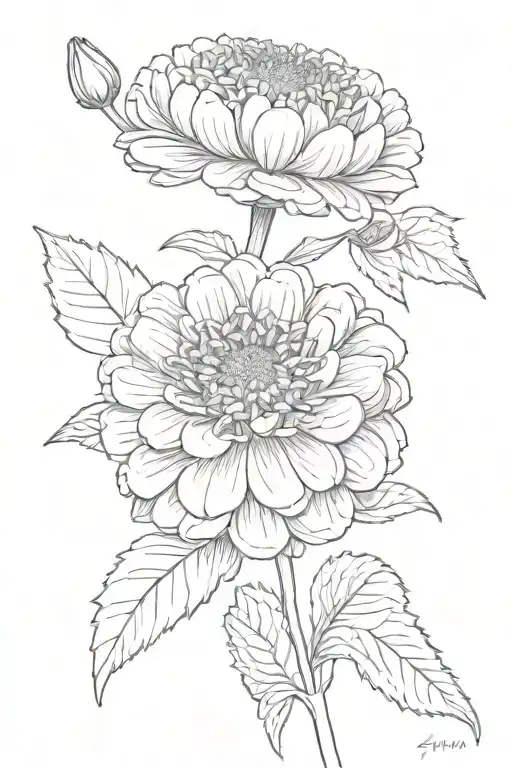 Zinnia Flower With Stem