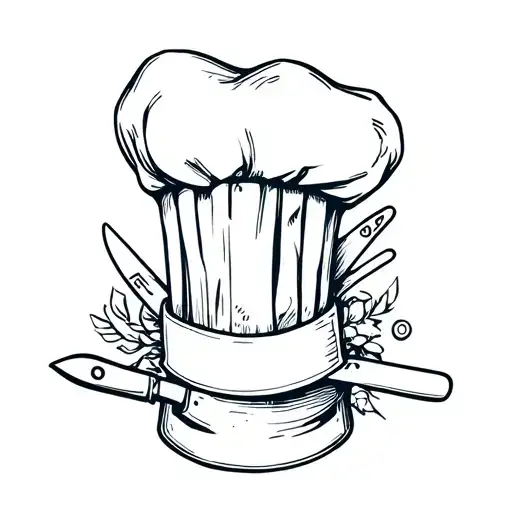 Chef's Hat And Knives