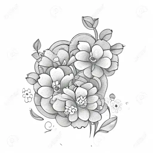 Cute Very Simple Vector For Mom With Heart And Cute Flowers