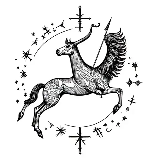 Sagittarius Zodiac Sign Inside Symbolizing