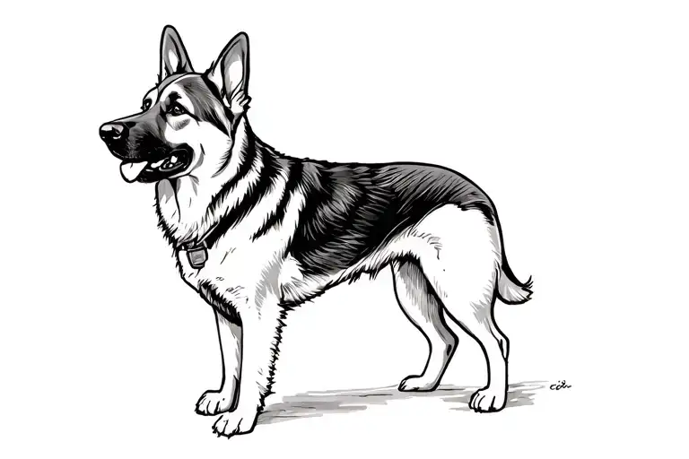 German Shepherd In Disney Style