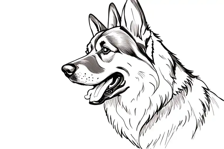German Shepherd In Disney Cartoon Style