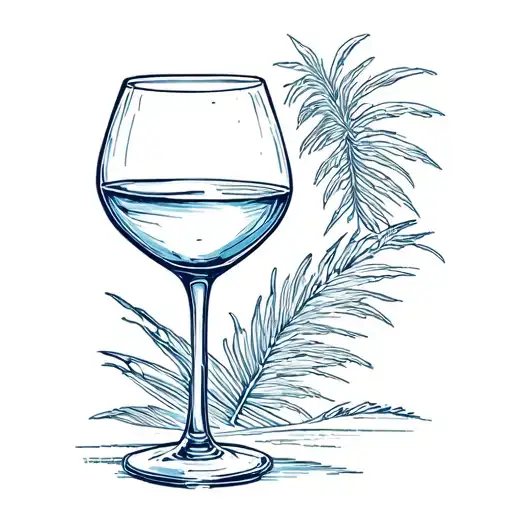 Wine Glass Aircraft Wave Palm
