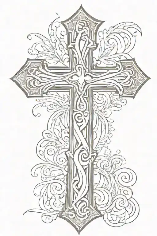 A Wooden Cross With Grain Patterns