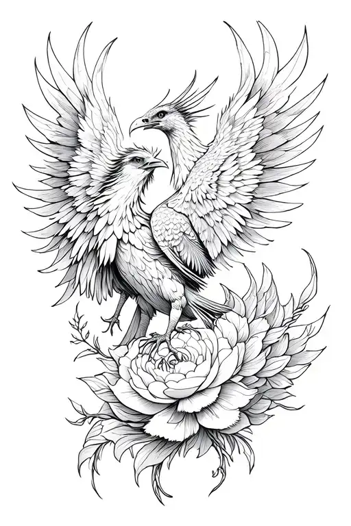 Phoenix And Piony On A Tale Free Hand