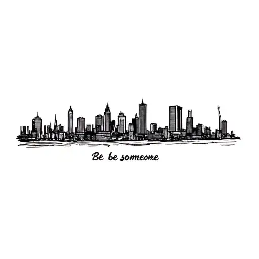 A Sign That Says Be Someone Add The Houston City Skyline