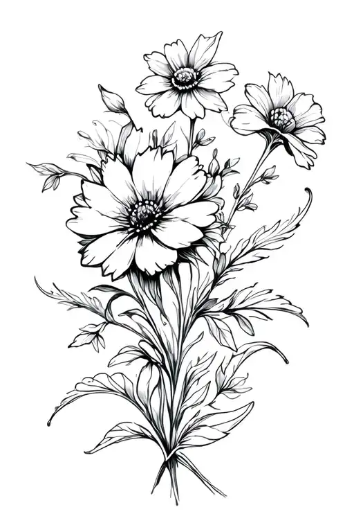 It Should Be Several Flowers With Flourishes And Flowers