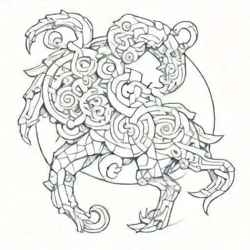 Puzzle Piece Representing Aries And Cancer Zodiac Sign