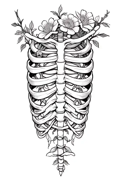 Flowers Weaving Around Ribs