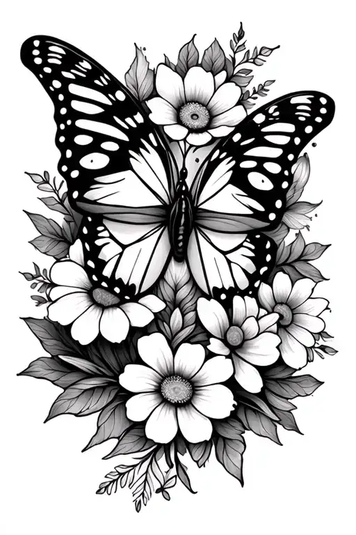 Lady Face Butterfly Mandala Flowers Blooming