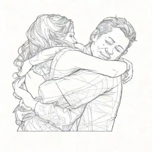 A Man Hugging A Woman