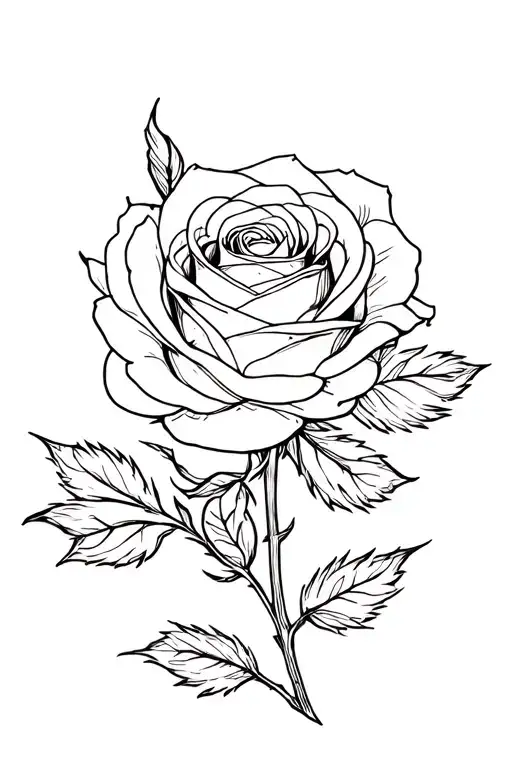 Simple Rose Tattoo Design