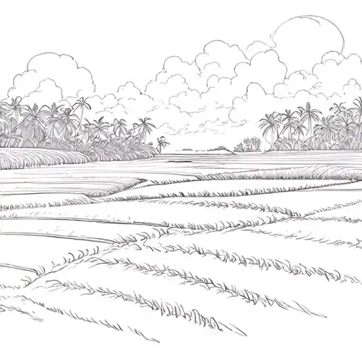 Rice Fields And The Philippine Sea