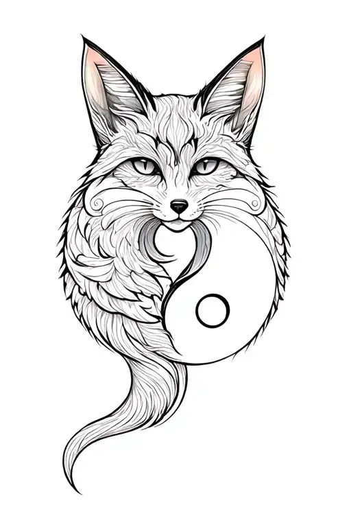 Fox And Cat Yin And Yang