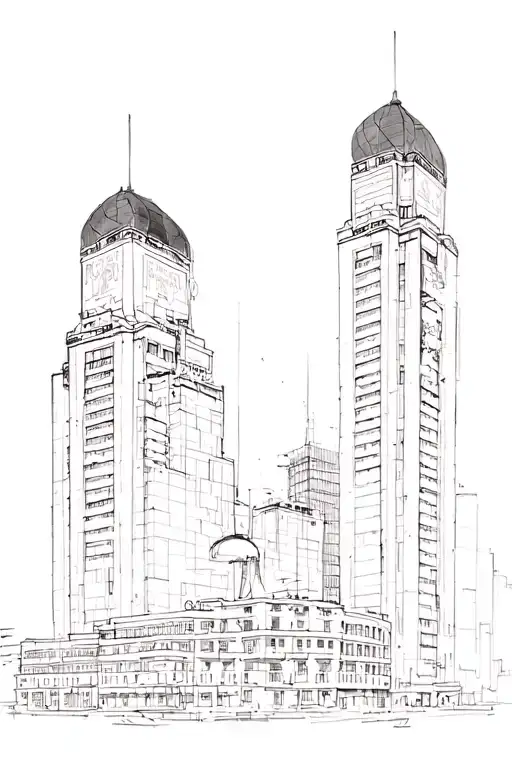Soviet Architecture Sketch Style