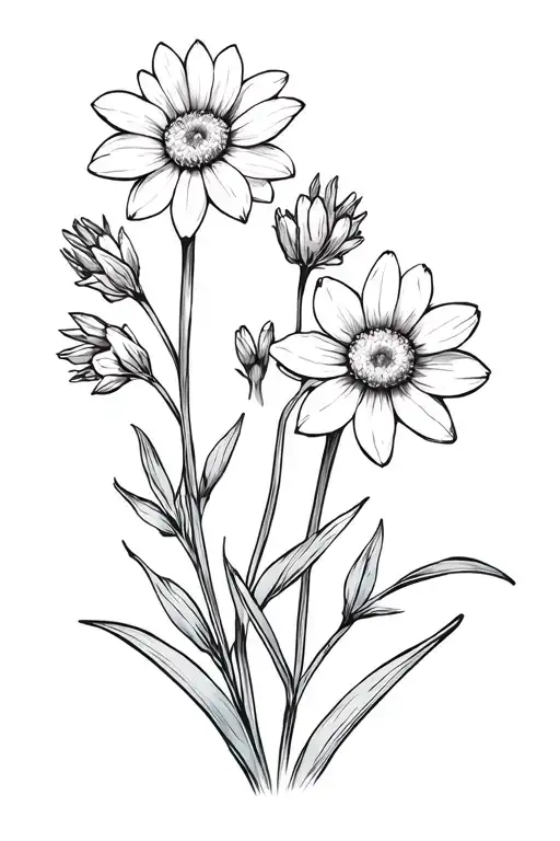 Daisy And Larkspur Chrysanthemum Narcissus