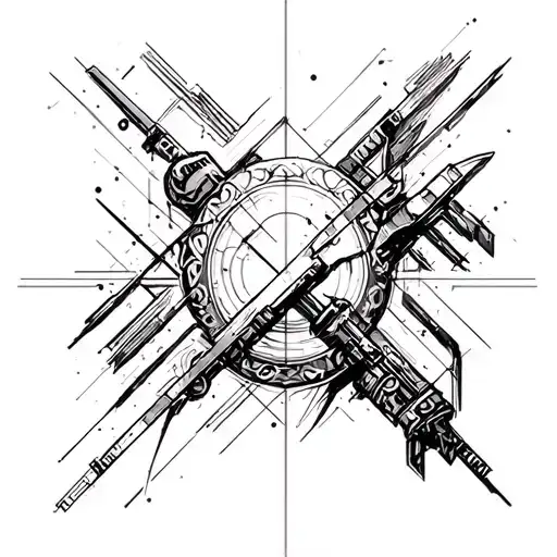 An Abstract Geometric Design Incorporating Elements With Man Power Symbolics