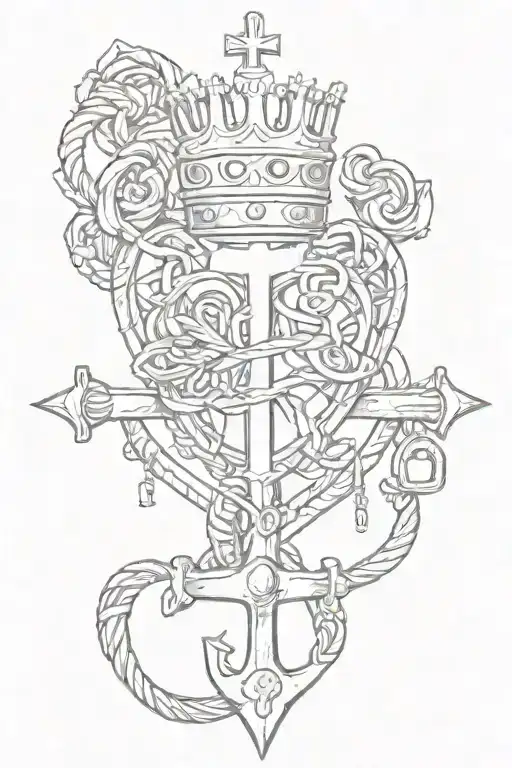 Lock Anchor Heart Crown
