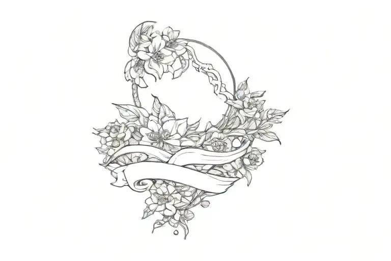 Flowers And Moon Intertwined