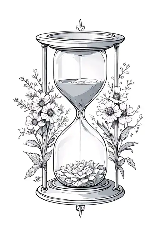 Ornate Hourglass With Wildflowers
