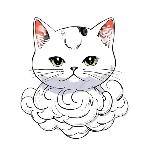 Cat Shaped Cloud Japanese Style