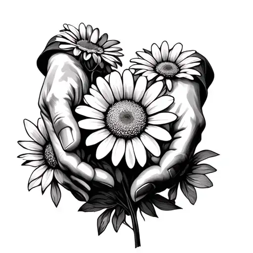 Hands Giving Single Daisy Flower