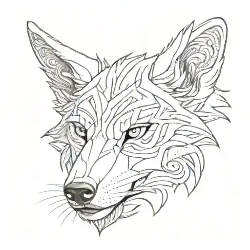 Tribal Wolf Head