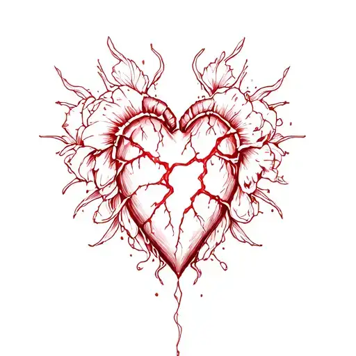 Broken Bleeding Heart Surrounded Stylus Femme