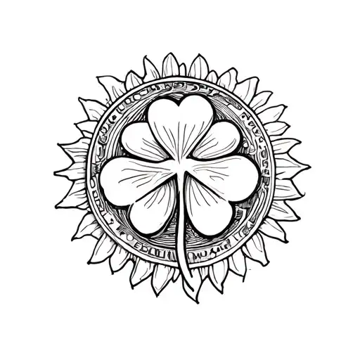 4 Leaf Clover And Sun Coin