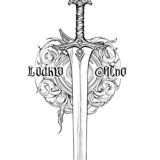 Create A Tattoo With My Initials Lakhno Elizaveta Sergeevna With A Sword