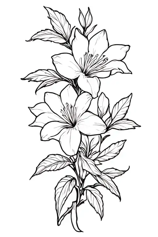 Azalea Flower Outline
