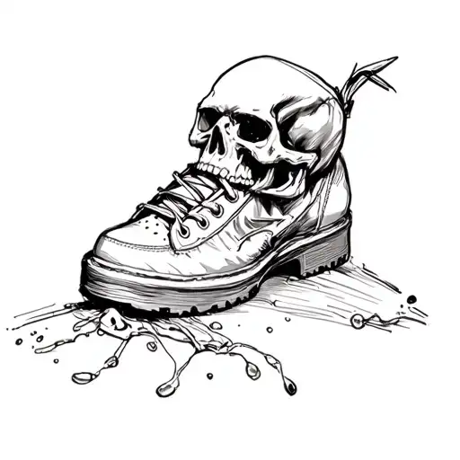 A Skull Puking Out A Shoe
