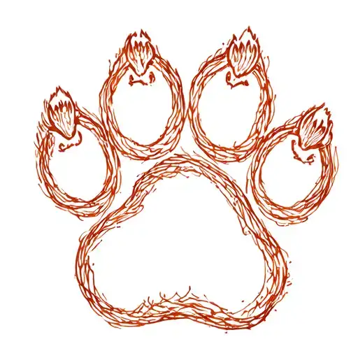 Small Paw Print Surrounded
