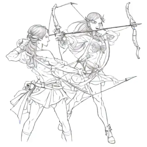 Querubines Aiming Their Bows At Each Other