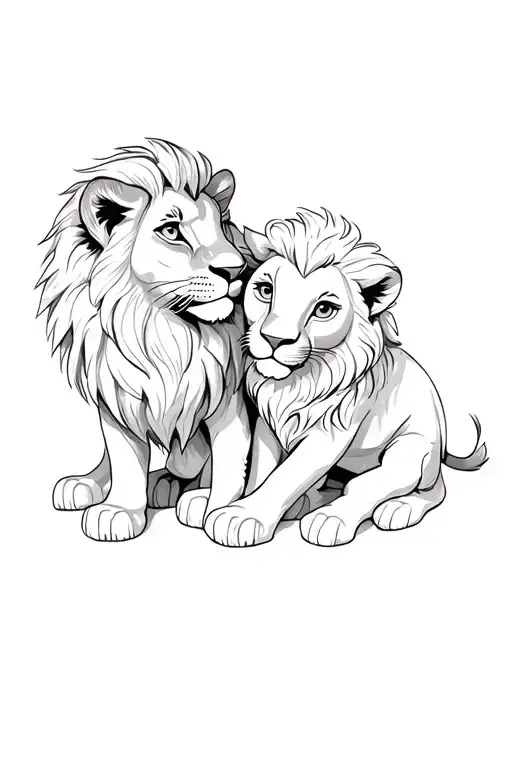 Two Little Lioners Play Among Themselves