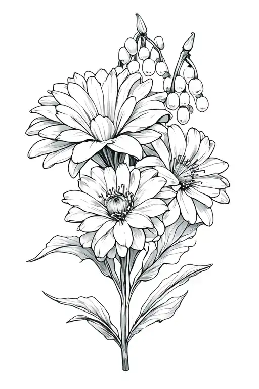 Chrysanthemum And Lily Of The Valley