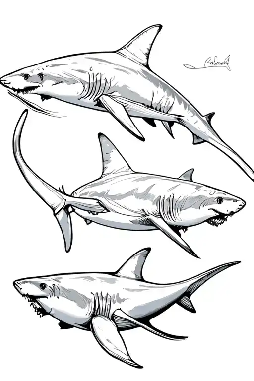 Sharks Swimming