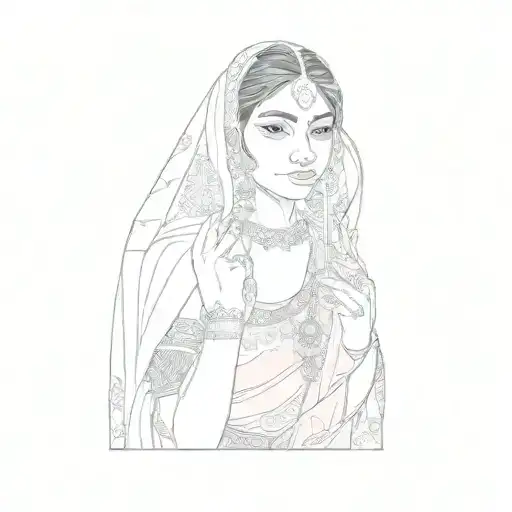A Girl In A Pink Sari