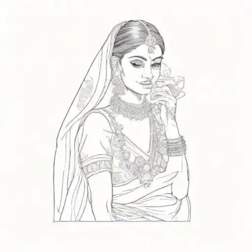A Girl In A Pink Sari