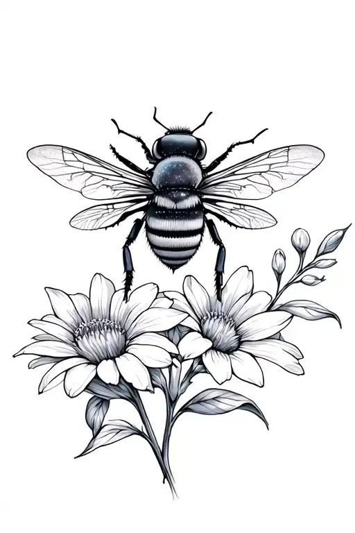 Bee In Galaxy Desert Flower