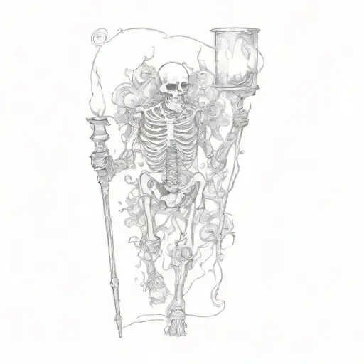 A Skeleton Holding A Torch