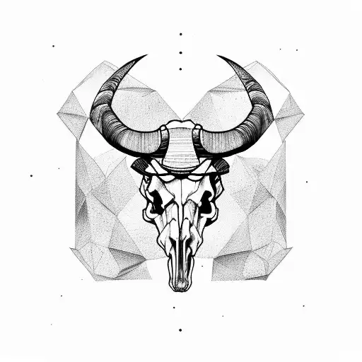 Rams Skull Filled In With Geometry