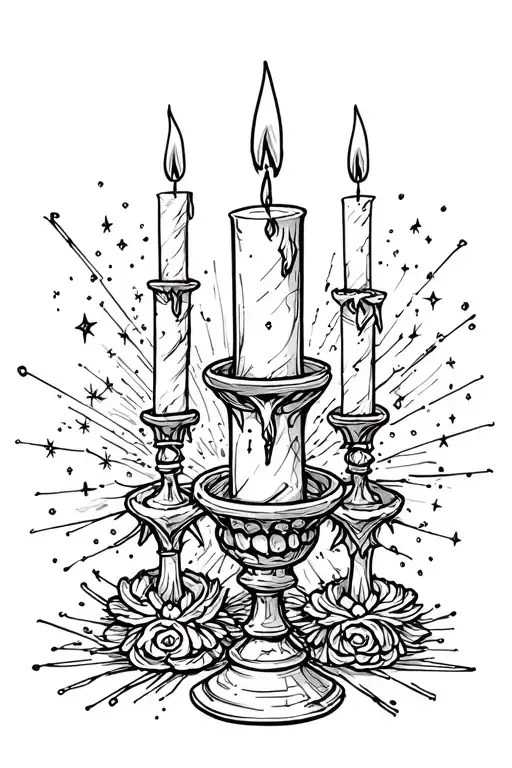 Gothic Candles With Sparkles