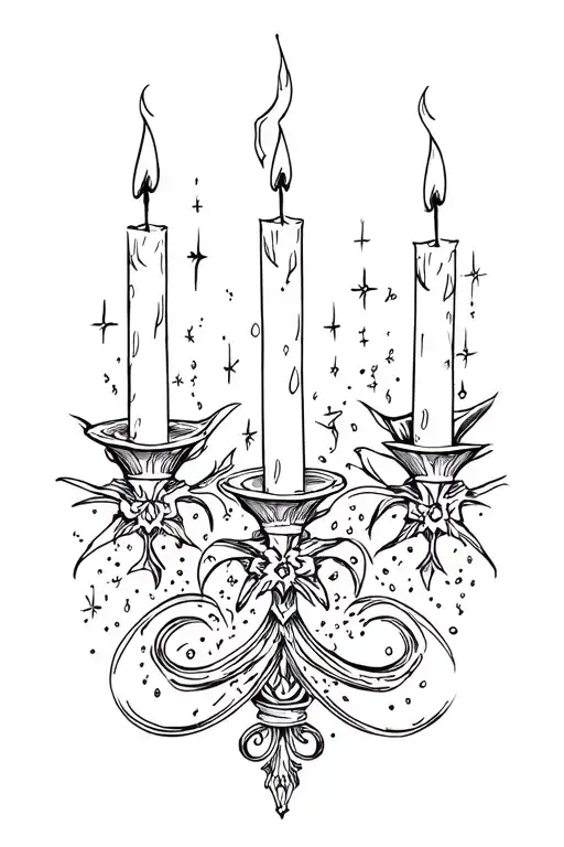 Gothic Candles With Sparkles