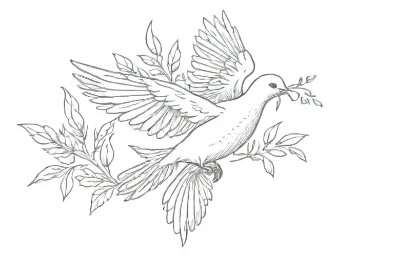 Dove For Holy Spirit With Olive Branches