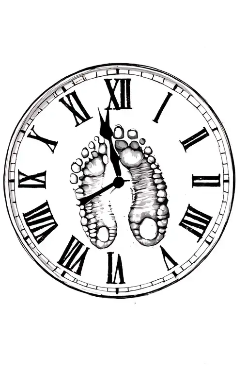 Clock With Footprint