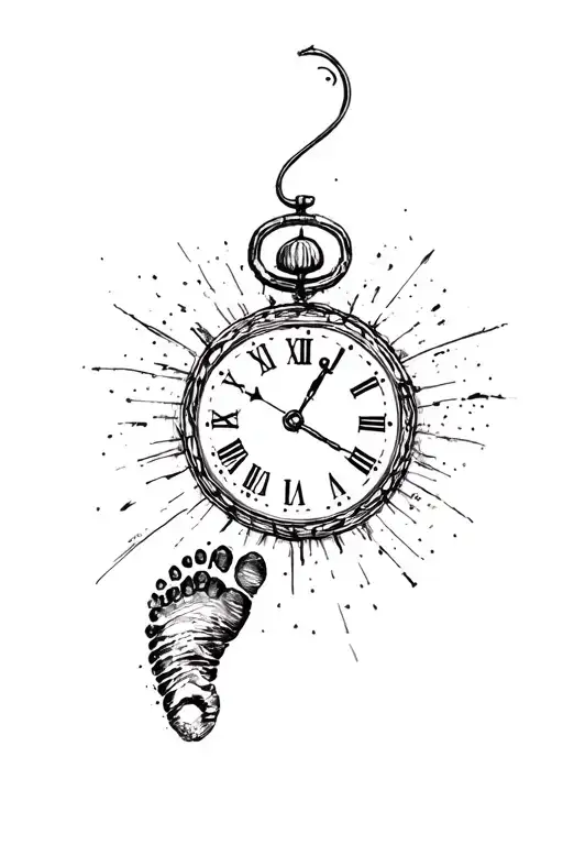 Clock With Footprint Writen Inside