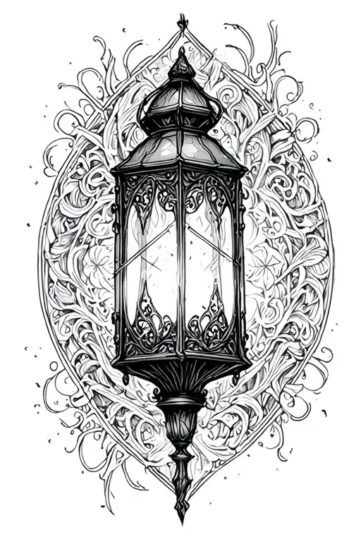 Gothic Long Lantern With Sparkles
