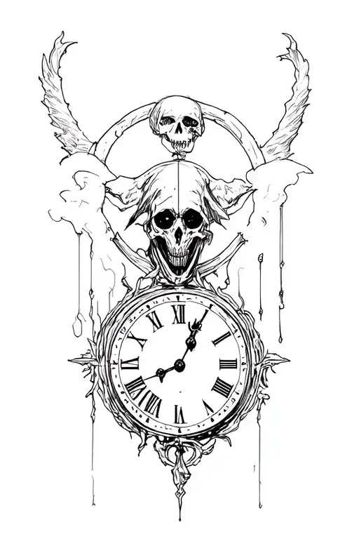 The Reaper Of Time With Clock