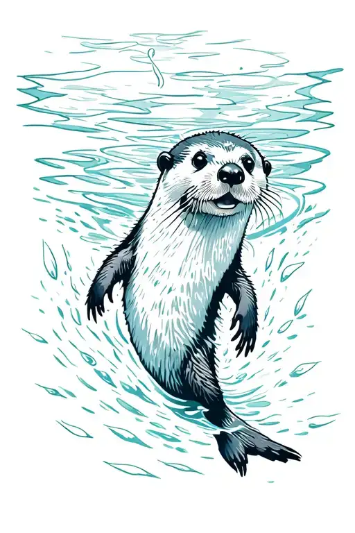 Sea Otter Floating
